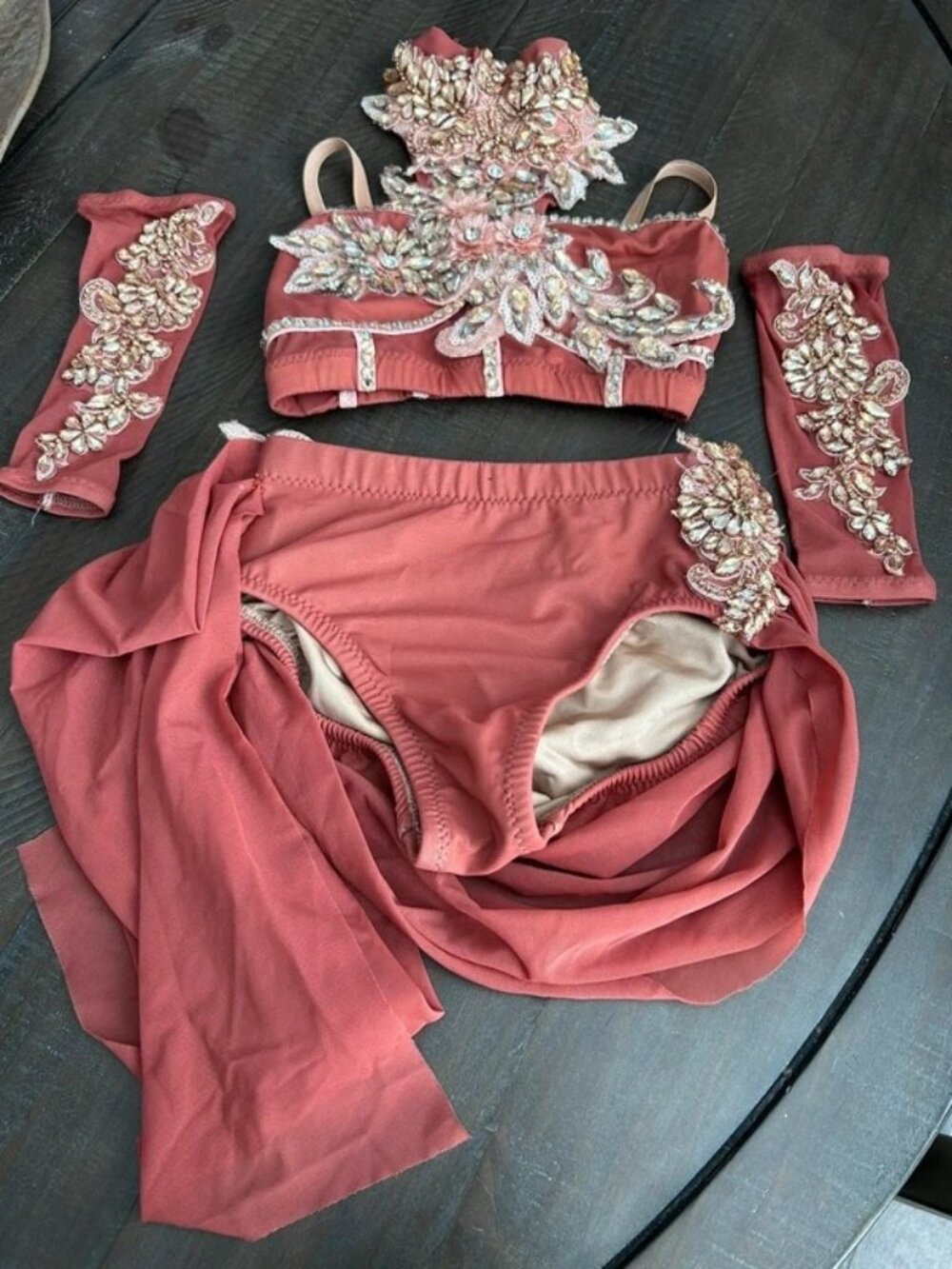 Custom stoned child dance costume contemporary or lyrical